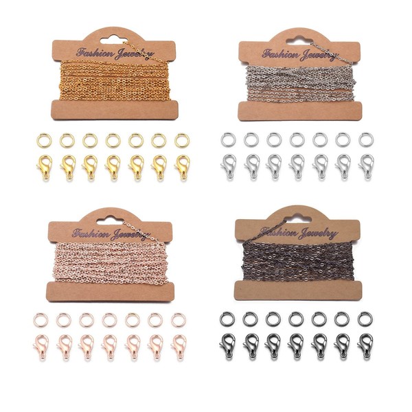 Link Cable Chain with 10 Lobster Clasps and 30 Jump