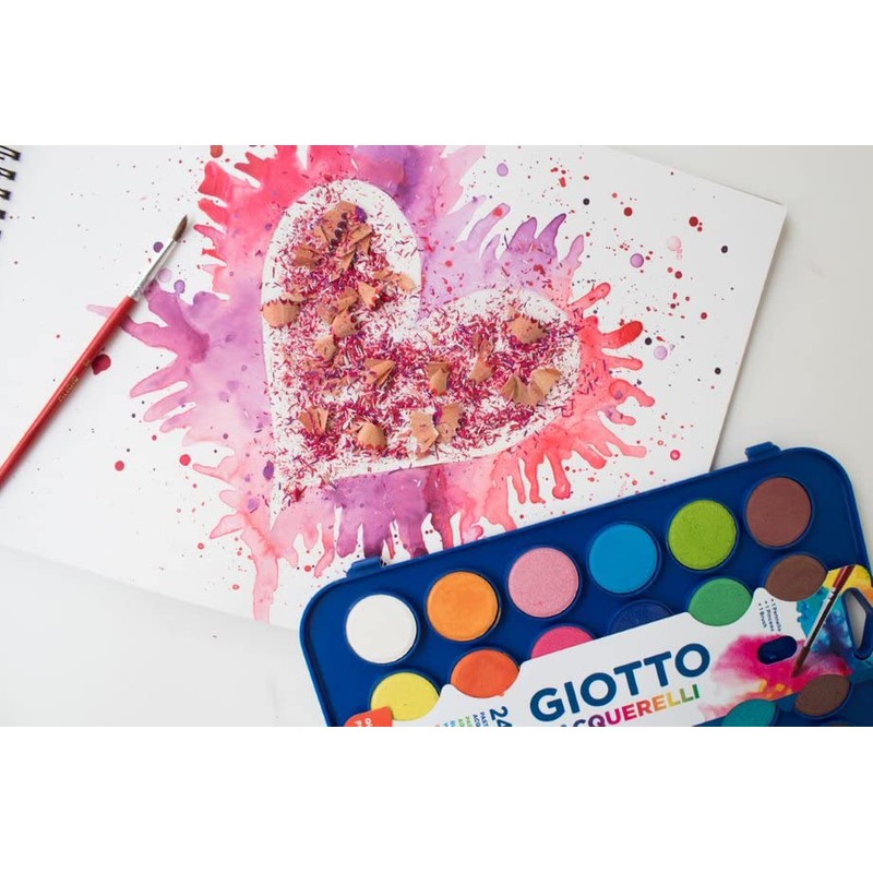 GIOTTO acquerelli in 24 Colori, pastigle da 30mm, Con pennello