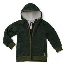 Ehrenkind® Fleece jacket, wool fleece in the finest organic merino wool, breathable and temperature-regulating, fleece jacket children, forest green