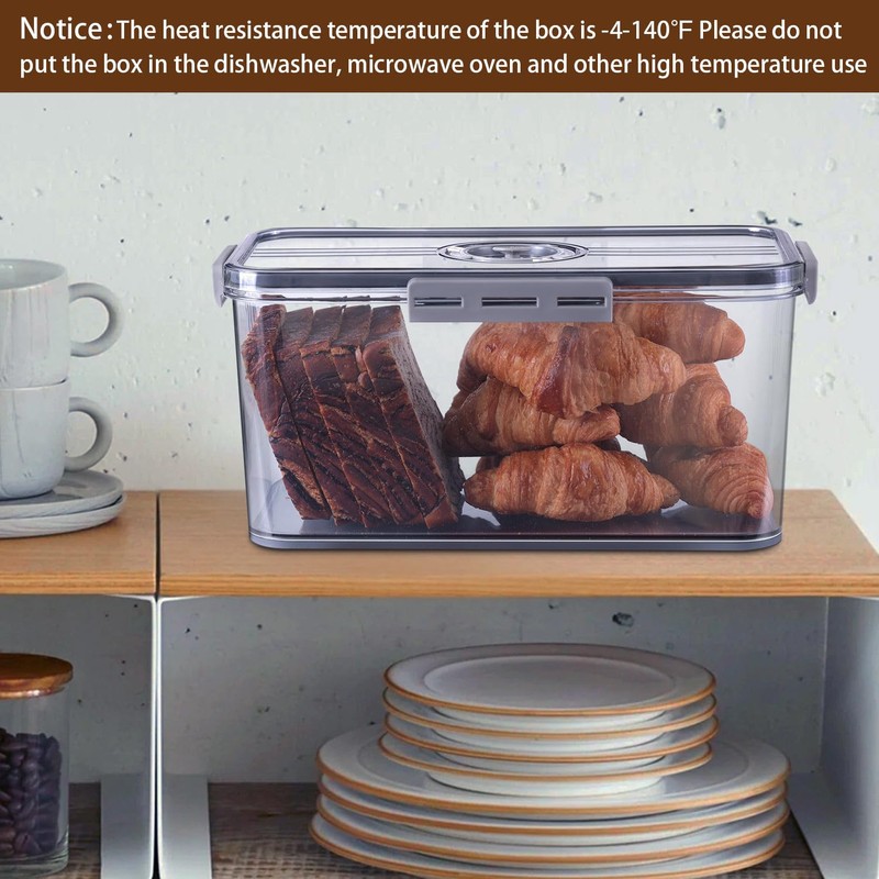 Gifhomfix 2Pcs Bread Box Bread Boxes for Kitchen Counter Airtight,