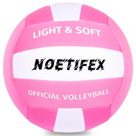Noetifex Soft Volleyball-Super Soft Fabric Light Volleyball for Indoor Practice Safe and Quiet Kids Youth Beginners House Yard Training Practice Games(Deflated)