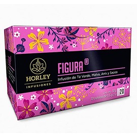 Horley Horley Té FIGURA: Té Verde, Malva, Anís y Saúco Con 20 sobres de 1.5 gr., Delicioso sabor a Anis y Té verde, 30 gramos