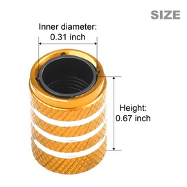 Tire Valve Stem Caps 5 pcs Premium Stainless Steel & Aluminum Alloy, Universal Fit for Cars/Trucks/Motorcycles/Bikes, Anti-Corrosion, Dustproof & Waterproof Air Valve Caps (Yellow, American Flag)