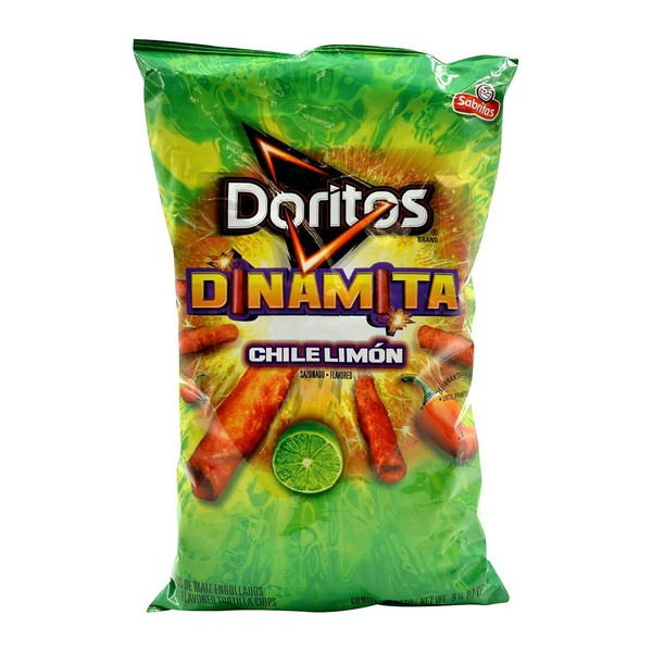 Doritos, Dinamita, Chile Limon Rolled Tortilla Chips, 9.75oz Bag (Pack of 4)
