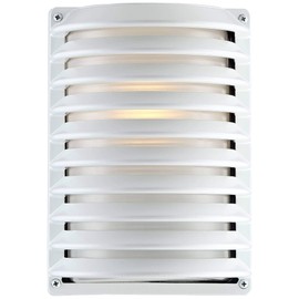 John Timberland White Grid Modern Industrial Outdoor Wall Light Fixture 10" Frosted Glass Shade for Exterior Barn Deck House Porch Yard Patio Outside Garage Front Door Garden Home Roof Lawn