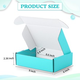 Spakon 50 Packs Shipping Boxes Cardboard Corrugated Mailer Packaging Boxes for Small Business Cute Small Box Cardboard Carton Box Mailers for Packaging Product(Blue,9 x 6 x 2.36 Inches)