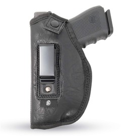 IWB Gun Holster by PH - Concealed Carry Soft Material - Soft Interior - Fits Glock 17 19 23 25 32 38 - Sig Sauer P320 - Springfield XDS 4" - Springfield XDE and Similar (Large) (Left)