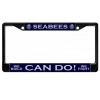 NAVY SEABEES CAN DO WE BUILD WE FIGHT USA MADE BLACK LICENSE PLATE FRAME