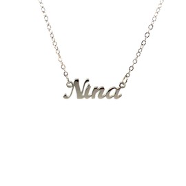 10:10 Women's Necklace with Name, Stainless Steel, Hypoallergenic, Jewellery for Women, Shiny Name, Fine Chain, Adjustable, Made in Italy, Stainless Steel, No Gemstone