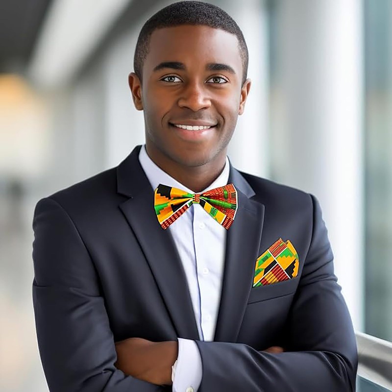 Kente nyama African Print Cloth Tie Sets Kente Bow Tie