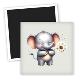 Süßer Elefant Kühlschrankmagnet - Pusteblume Magnet aus Holz - Niedliche Tiermagnete - Kreative Kühlschrankaccessoires - Geschenkidee für Tierliebhaber - Deko für die Küche