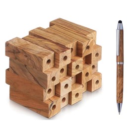10 Pcs Pen Making Kit, DIY Pen Making Kit with Pre-Drilled 7mm Wood Blanks, Woodturning Pen Turning Kit for Crafting Custom Wood Pens and Unique Gifts