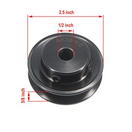 Zeberoxyz AK25 Single Groove Web Sheaves,2.5" OD 1/2" Bore V-Belt Sheave Cast Iron for V-Belt (1/2"Bore-2.5"OD, 1 Groove)