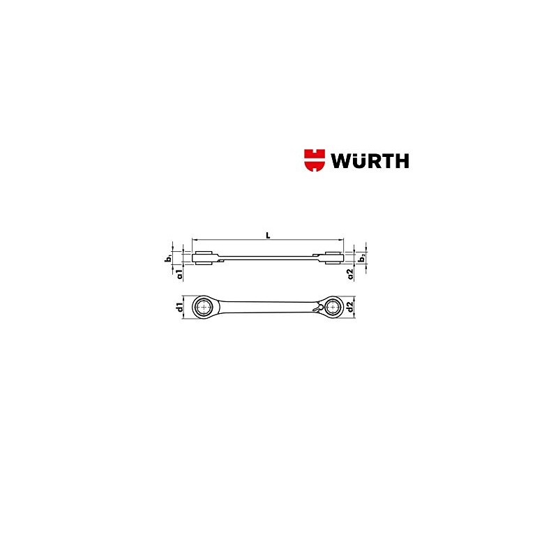 Würth RATDPRGSHSL Ratchet Double Ring Spanner Set of 3 (8-19