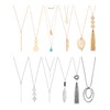 Hicarer 12 Pieces Long Pendant Necklace Set Y Tassel Leaf