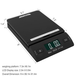 Accuteck 50 lb All-in-One Black Digital Shipping Postal Scale with Adapter (W-8250-50B)