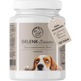 Joint Tablets for Dogs with MSM, Green-Lipped Mussel, Devil's Claw, Glucosamine & Hyaluronic - 120 Joint Tablets for Dogs - High Acceptance by Dogs Thanks to Small Tablets Visit the Annimally Store
