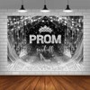 AIBIIN 7x5ft Prom 2024 Backdrop Silver and Black Prom Send
