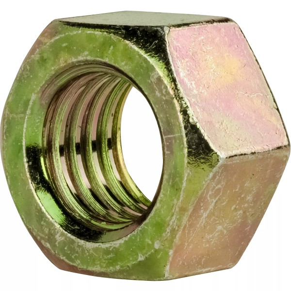 Fastenere 1"-8 Grade 8 Finished Hex Nuts Yellow Zinc Plated