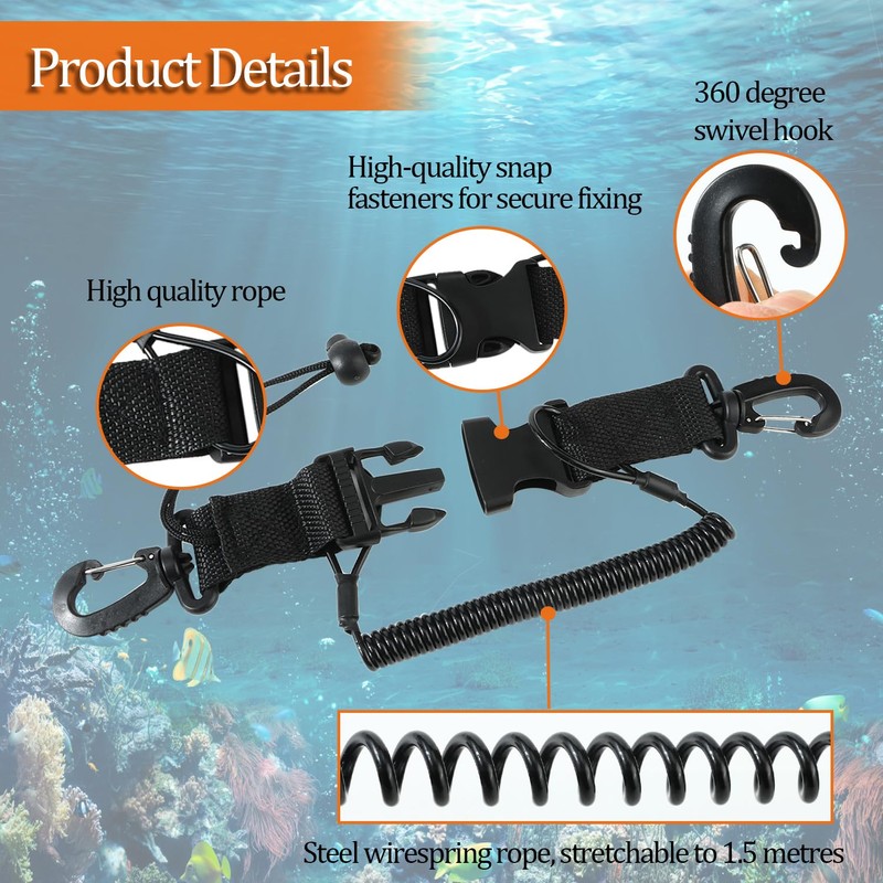 JSMTKJ Pack of 2 Spiral Cable Diving Camera, Diving Camera