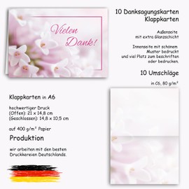 10 x Thank You Cards with Envelope Small Flowers Pink Purple Thank You Cards Folding Cards Thank You Wedding Celebration Anniversary Feude Sympathy Cards Thank You Card Condolence Business Christening