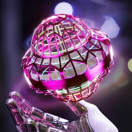 HUHUJIA Galactic Flight Disk - Remote-Controlled LED Mini UFO Boomerang with Colorful Lights, for Kids' Birthdays and Christmas (Purple)