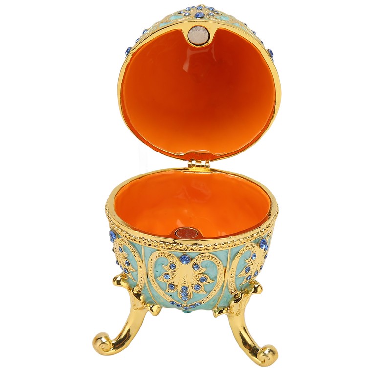 Egg Trinket Box Enamelled Jewelry Box Zinc Alloy Exquisite Jewelry