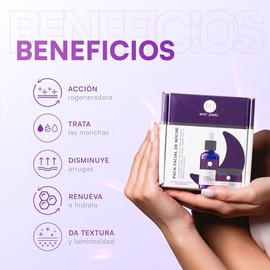 Mist Jewel Pack Facial Noche Serum Retinol 50ml Crema Nocturna 50g Hombres Mujeres Reparacion Renovacion Paquete Cuidado Suero Reperadora Hidratante