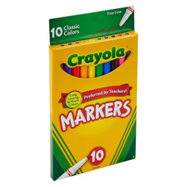 Crayola Fine Line Markers, Assorted Classic 10Ct - Pack of 1