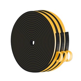 Weather Stripping Door Seal Strip,Air Conditioner Window Seal,Insulation Tape Roll for Insulating Door Frame, Window, Air Conditioner (Black, 1/4 in x 1/8 in x 39Ft)