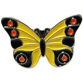 GBJUK Enamel Yellow Butterfly Pin Lapel Badge with Butterfly Clasp Back