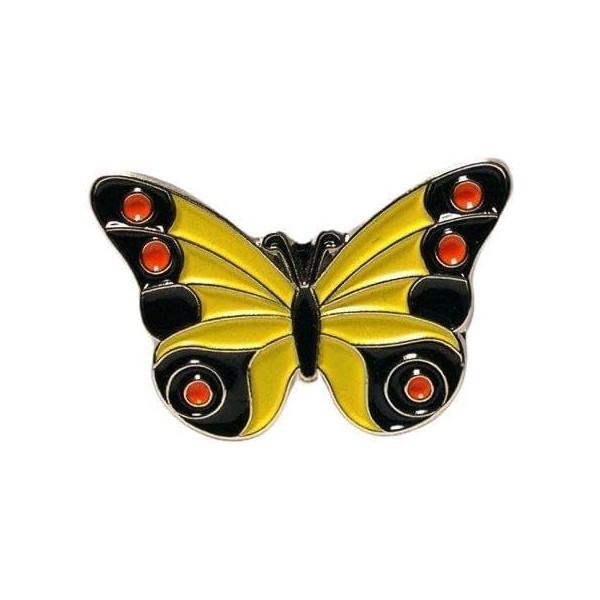 GBJUK Enamel Yellow Butterfly Pin Lapel Badge with Butterfly Clasp