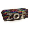 Large Colourful Rainbow Silver Reversible Sequin Pencil Case School College