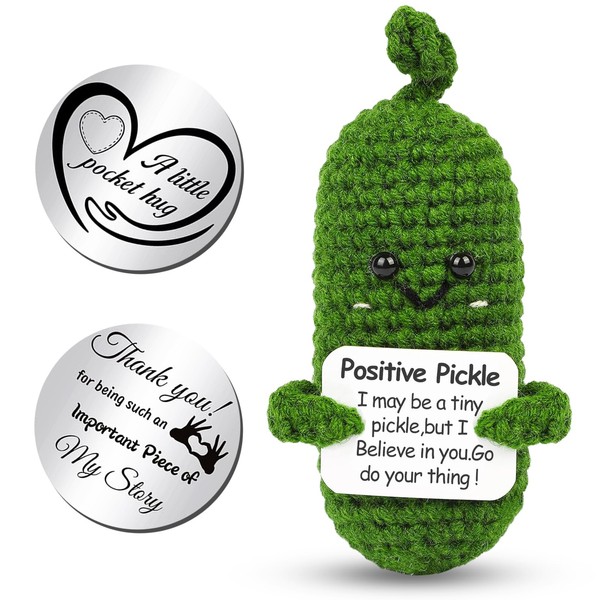 Tuofang Pocket Hug Positive Potato, Positive Potato Pocket Hug, Mini Funny Positive Potato and Lucky Charm (Silver), Courage Gift Girlfriend Gift Departure Gift (Green)