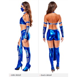 Secret Wishes Womens Kitana Mortal Kombat Costume, Blue, Medium