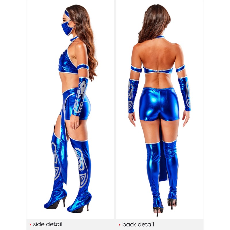 Secret Wishes Womens Kitana Mortal Kombat Costume, Blue, Medium