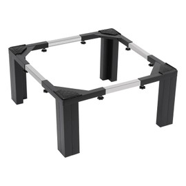 Washing Machine Stand, Heavy Duty Mini Fridge Stand, Adjustable Dryer Stand Base 12 Inch Universal Fit 1102.3lbs Capacity Furniture Mover Fridge Stand for Refrigerator, Laundry Pedestal (Black)