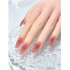 Cat Eye Middle Oval Shape Press On Nails, Pink Blush