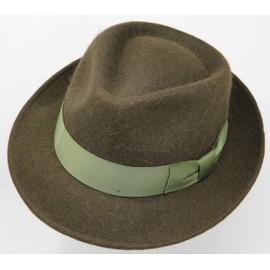 Borges & Scott Alpaca Doyle - Teardrop Fedora Hat - Premium Alpaca Wool Felt - Crushable for Travel - Water Resistant - Unisex - Green 62cm