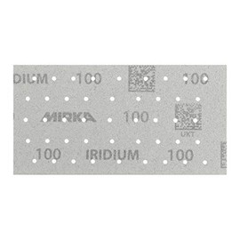 Mirka Iridium Premium Sandpaper 93 x 180 mm Velcro 45-Hole Grain 100 Pack of 50 / for Sanding Paint, Spatula, Primer, Wood, Steel, Mineral Materials, Plastic