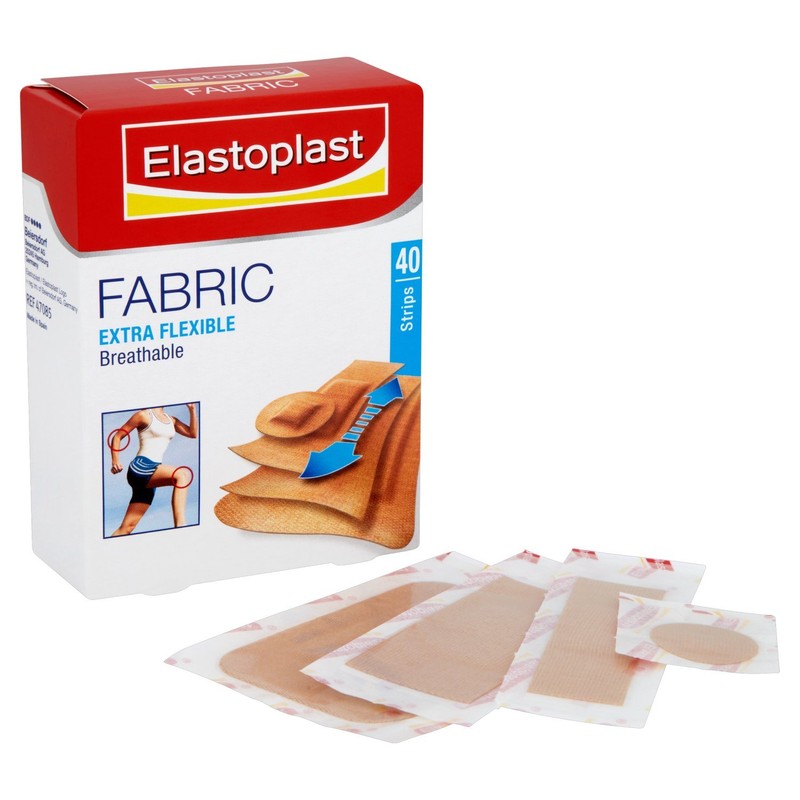 Elastoplast Fabric Extra Breathable, 40 Diferent Shapes Plasters/ Wound Pad