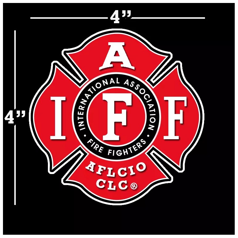Fireman IAFF Decal - Firefighter Maltese Cross Sticker AFLCIO