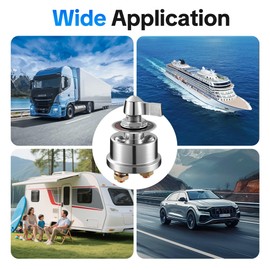 12-48V Battery Disconnect Switch 200A with Accessory, Heavy Duty Master Power Cut Off Isolator with On/Off Face Plate for Car, RV, Truck, Boat, Marine, and ATV Applications