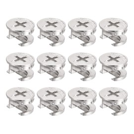sourcing map Furniture Cam Lock Nut 14.6 x 9.5 mm Joint Connector Locking Nuts Connection Cam Fitting Pack of 12