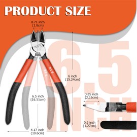 P.I.T. Wire Cutters, 6.5 Inch Ultra Sharp Flush Side Cutters Heavy Duty Flush Cut Pliers for Electronics, Jewelry Making, Crafting, Plastic Gunpla Model Building, Precision Cutting Needs