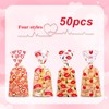 Totelux Valentines Cellophane Goodie Bags Clear Plastic Bags Heart Lips