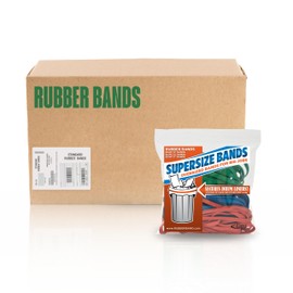 Alliance Rubber 08997 SuperSize Bands, Assorted Large Heavy Duty Latex Rubber Bands - 24 Count(Pack of 1), includes 8 bands of each size (12", 14", 17") in resealable bag
