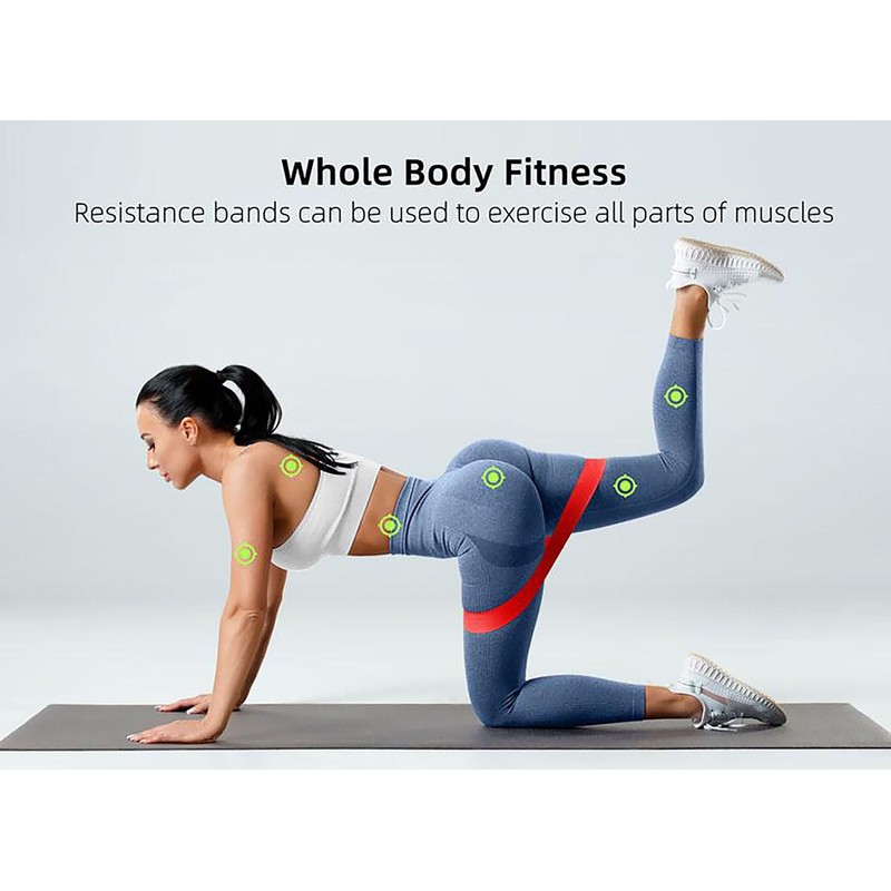 Resistance Bands Set - 5 Exercise Workout Bands for Women