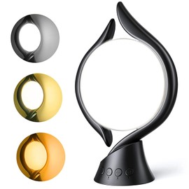 Light Therapy Lamp, UV-Free 10000LUX Therapy Light, Sunlight Lamp with 3 Color Temperature 5 Brightness Levels 4 Timer Memory Function,for Home/Office/Decoration (Black)