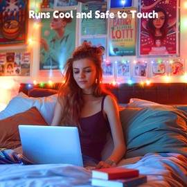 Multicolored Fairy String Lights, 40 Ft 120 Led Waterproof Starry Firefly String Lights Plug in on Silver Wire, Perfect for Crafts DIY Christmas Party Wedding Bedroom Indoor Decorations